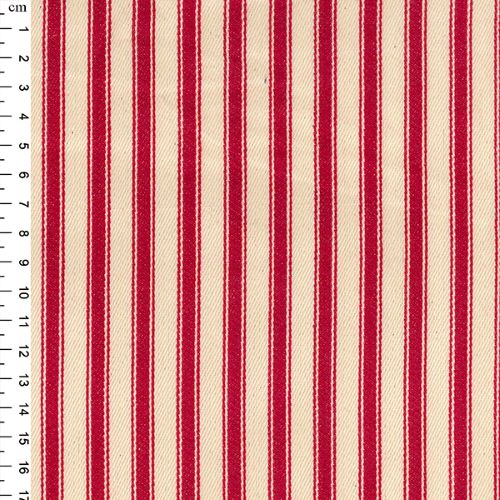 100% Cotton Canvas Ticking Stripe - 150cm Wide - Red JLC0118